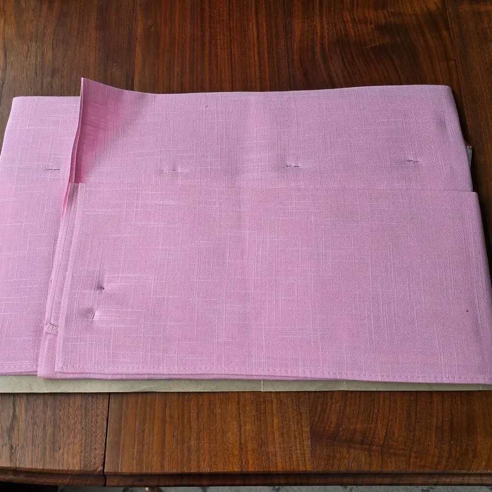 Vintage Majestic Creations Tablecloth 4 Napkins Pink White Rayon Square 52X52